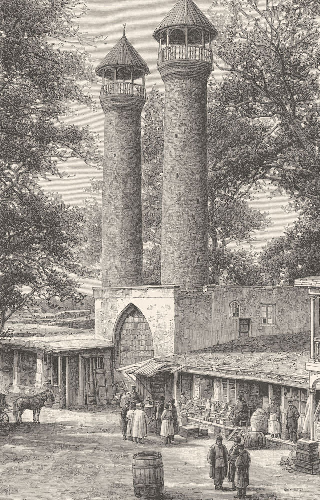 AZERBAIJAN. Mosque at Elisabethpol (Ganja) in the Caucasus 1893 old print